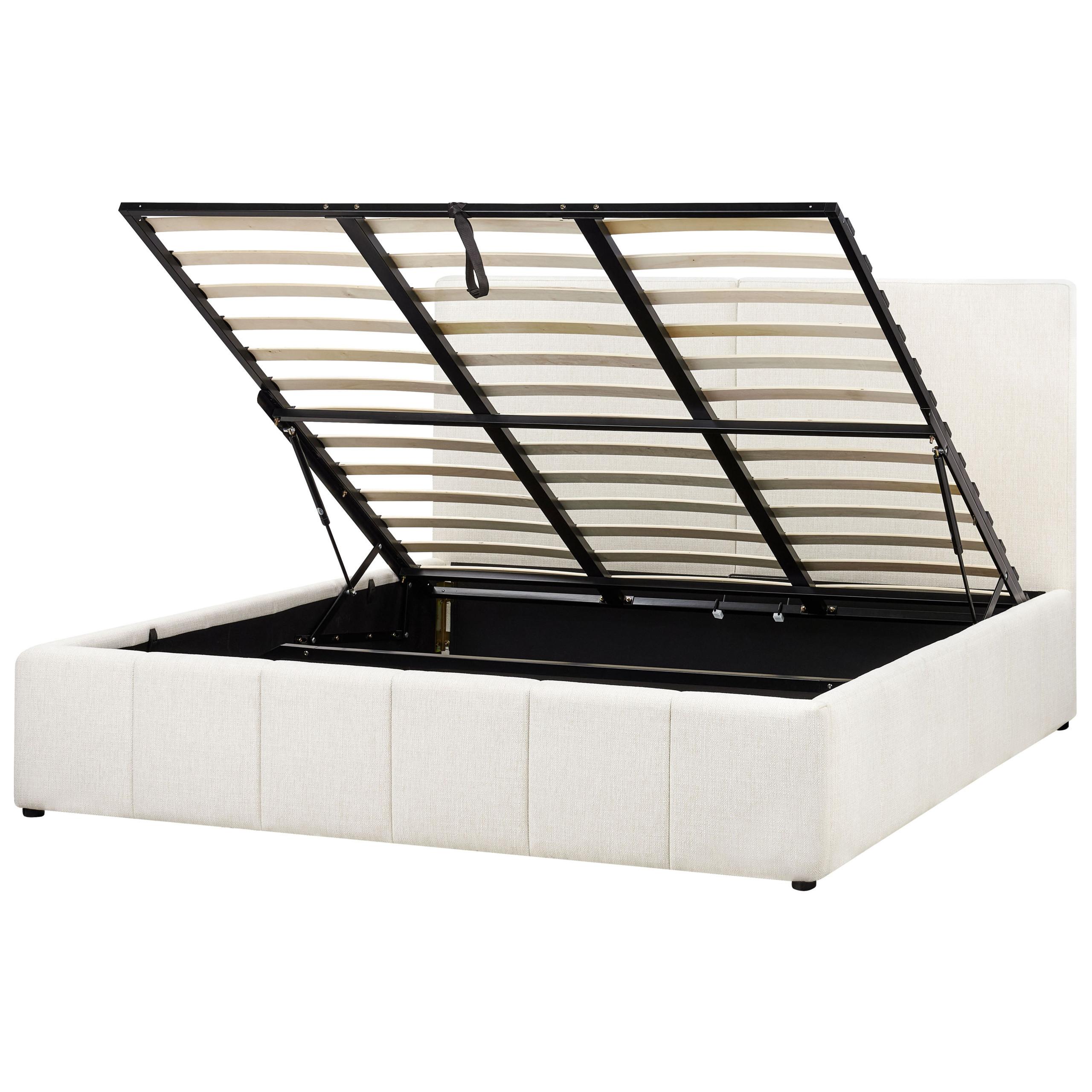 wohnli-moebel-suche-800001907441 Wohnli Möbelsuche - BETT mit Stauraum 180/200 cm Stoff Cremeweiß Castelnavet