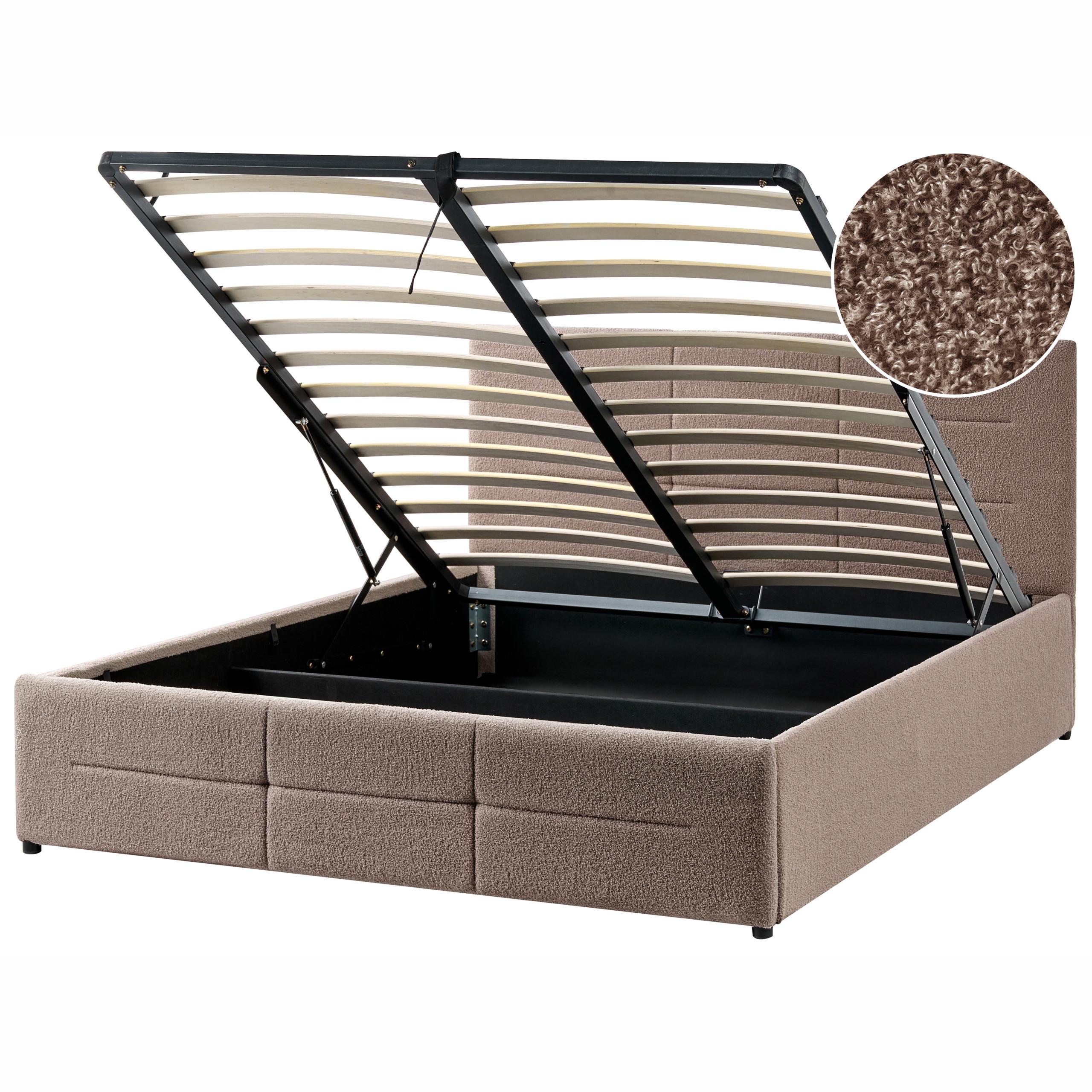 wohnli-moebel-suche-800001907525 Wohnli Möbelsuche - BETT mit Stauraum 140/200 cm Bouclé Taupe Massognes
