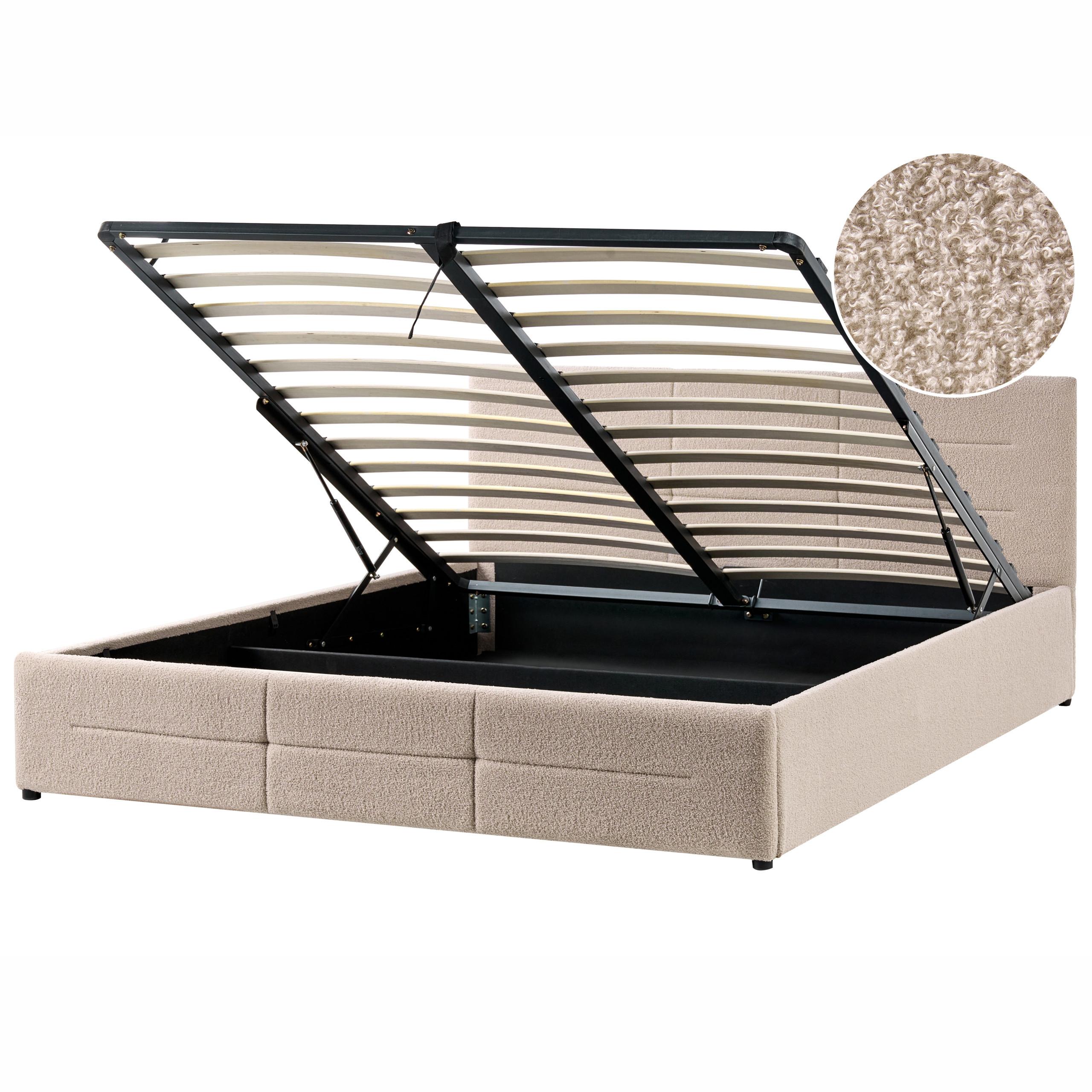 wohnli-moebel-suche-800001907535 Wohnli Möbelsuche - BETT mit Stauraum 180/200 cm Bouclé Beige Massognes