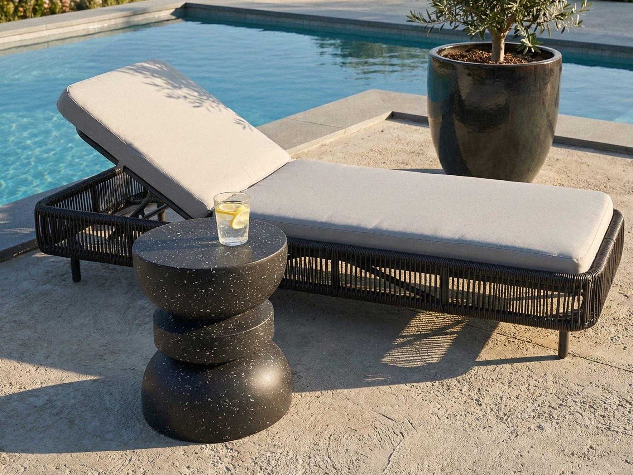 BEISTELLTISCH 37/37 cm Terrazzo Optik Terrazzo Schwarz Faliro Keramik Beliani Möbel > Tische > Beistelltische Schwarz