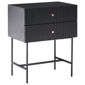 wohnli-moebel-suche-800001907566 Wohnli Möbelsuche - NACHTTISCH mit 2 Schubladen Schwarz/Gold Coventry