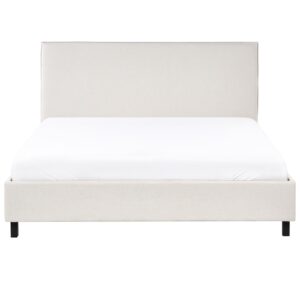 wohnli-moebel-suche-800001907586-1 BETT mit Lattenrost 160/200 cm Stoff Beige Sennez Textil Beliani Möbel > Betten Beige