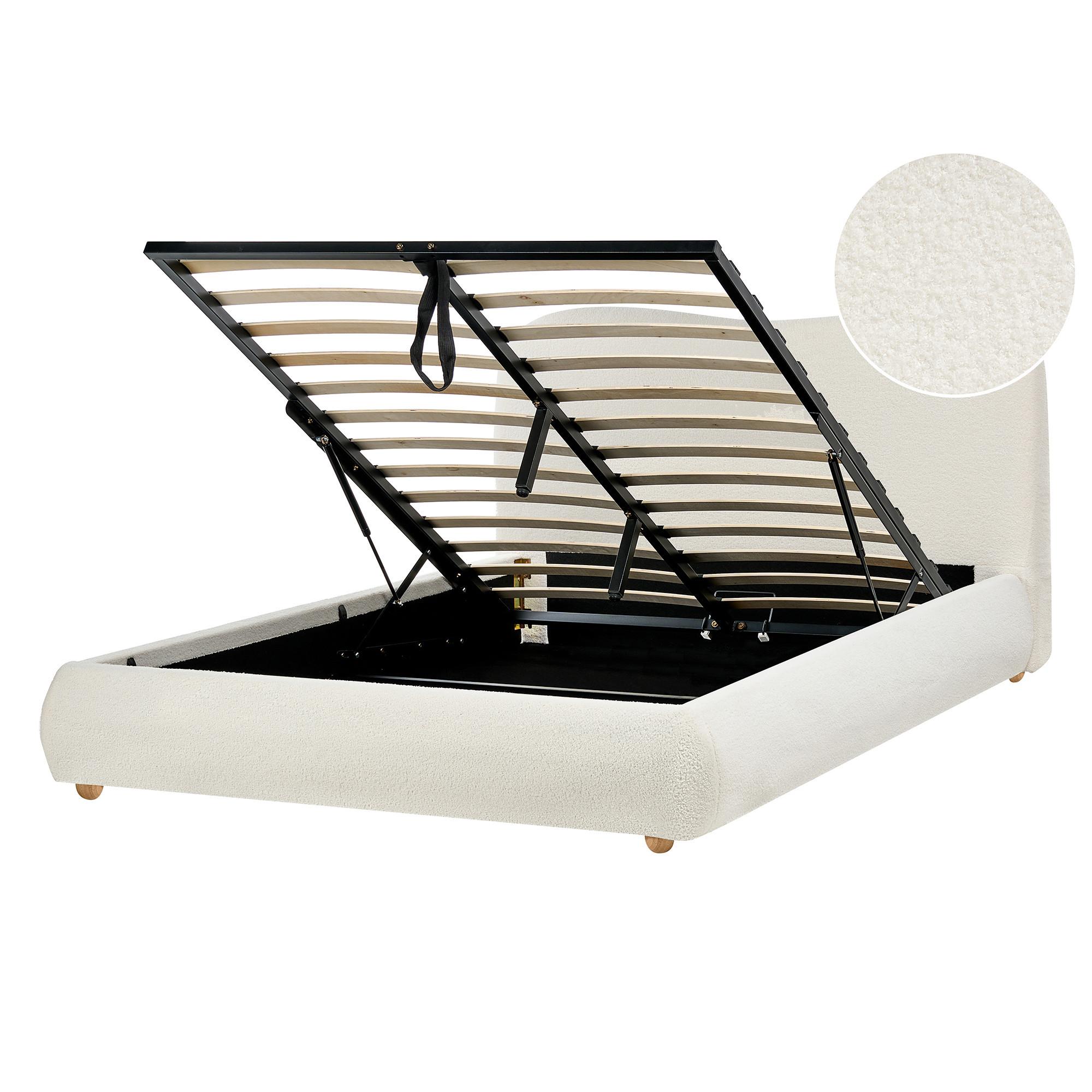 wohnli-moebel-suche-800001907729 Wohnli Möbelsuche - BETT mit Stauraum 140/200 cm Bouclé Cremeweiß Blagnac