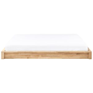 BETT ohne Kopfteil 180/200 cm Gummibaumholz Hellbraun Antras Holz Beliani Möbel > Betten Braun