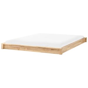 Wohnli Möbelsuche - BETT ohne Kopfteil 180/200 cm Gummibaumholz Hellbraun Antras