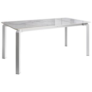 Wohnli Möbelsuche - GARTENTISCH 180/90 cm Stein Weißer Marmor Feletto