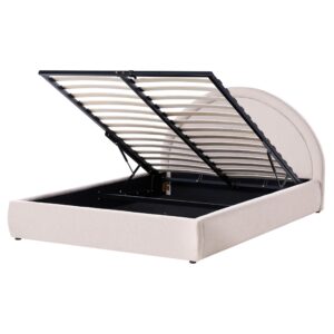 wohnli-moebel-suche-800001907931 Wohnli Möbelsuche - BETT mit Stauraum 160/200 cm Stoff Hellbeige Mouzon