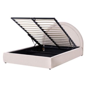 wohnli-moebel-suche-800001907932 Wohnli Möbelsuche - BETT mit Stauraum 140/200 cm Stoff Hellbeige Mouzon