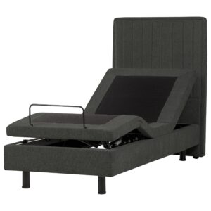 wohnli-moebel-suche-800001907979 Wohnli Möbelsuche - BETT verstellbar 80/200 cm Stoff Dunkelgrau Castellan