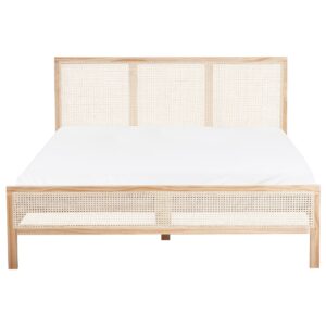 wohnli-moebel-suche-800001907997-1 BETT mit Lattenrost 160/200 cm Kiefernholz Hellbraun Salernas Holz Beliani Möbel > Betten Braun