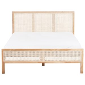 wohnli-moebel-suche-800001907999-1 BETT mit Lattenrost 140/200 cm Kiefernholz Hellbraun Salernas Holz Beliani Möbel > Betten Braun