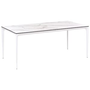 GARTENTISCH 180/90 cm Marmor Optik Weißer Marmor Sovareto Kunststoff Beliani Möbel > Tische > Esstische Weiß