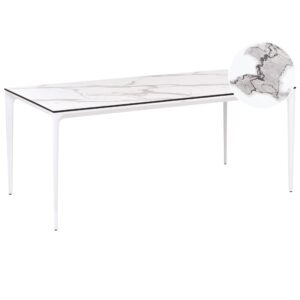 Wohnli Möbelsuche - GARTENTISCH 180/90 cm Marmor Optik Weißer Marmor Sovareto