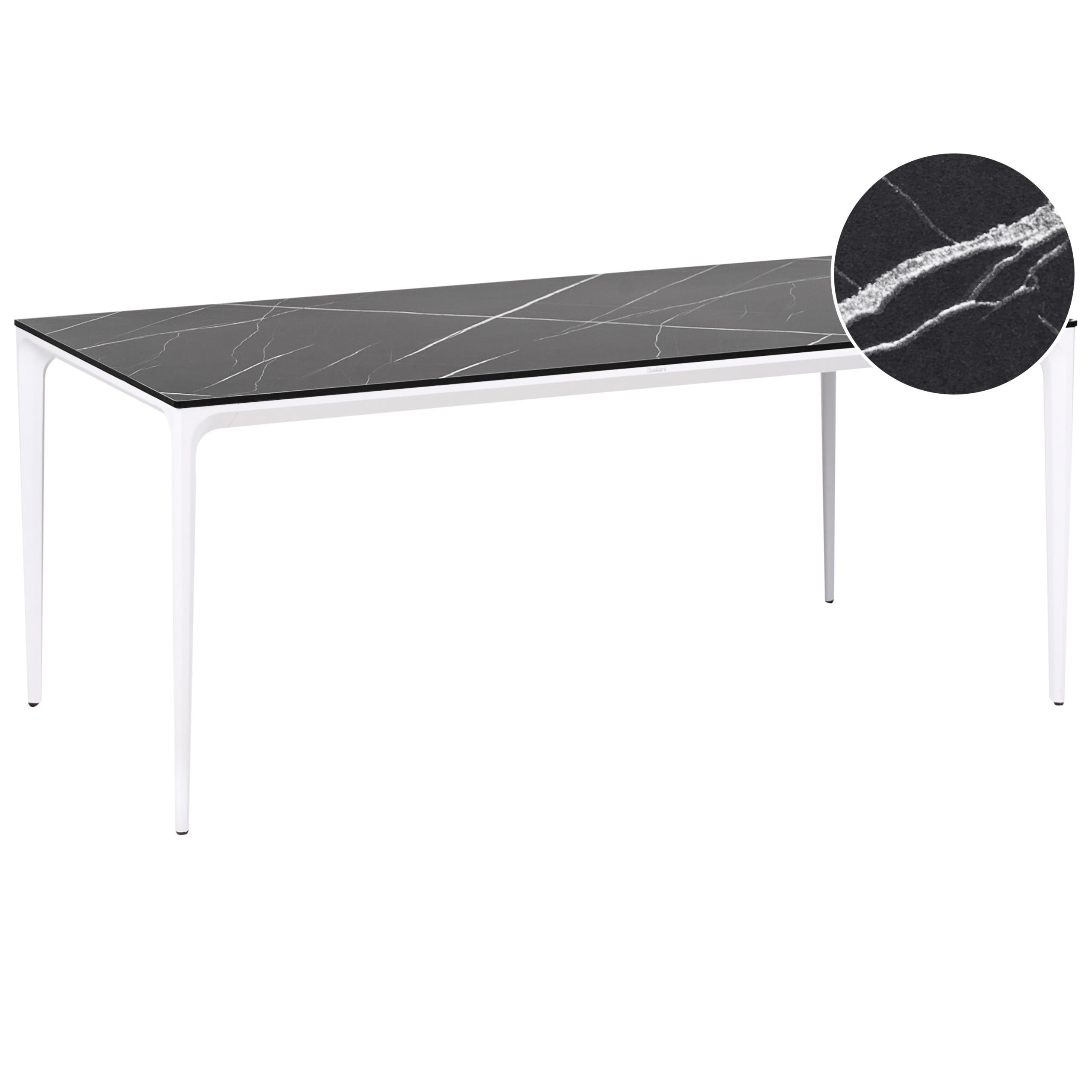 wohnli-moebel-suche-800001908005 Wohnli Möbelsuche - GARTENTISCH 180/90 cm Marmor Optik Schwarzer Marmor Sovareto