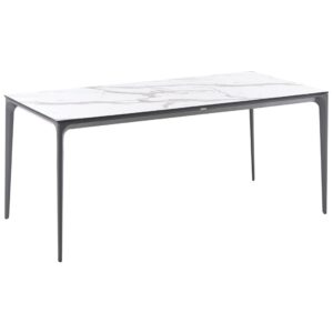 wohnli-moebel-suche-800001908013-1 GARTENTISCH 180/90 cm Marmor Optik Weißer Marmor Sovareto Kunststoff Beliani Möbel > Tische > Esstische Grau