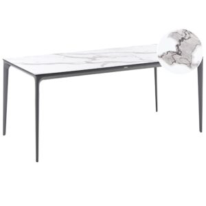 wohnli-moebel-suche-800001908013 Wohnli Möbelsuche - GARTENTISCH 180/90 cm Marmor Optik Weißer Marmor Sovareto