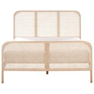 BETT mit Lattenrost 140/200 cm Kiefernholz Hellbraun Gonfaron Holz Beliani Möbel > Betten Braun