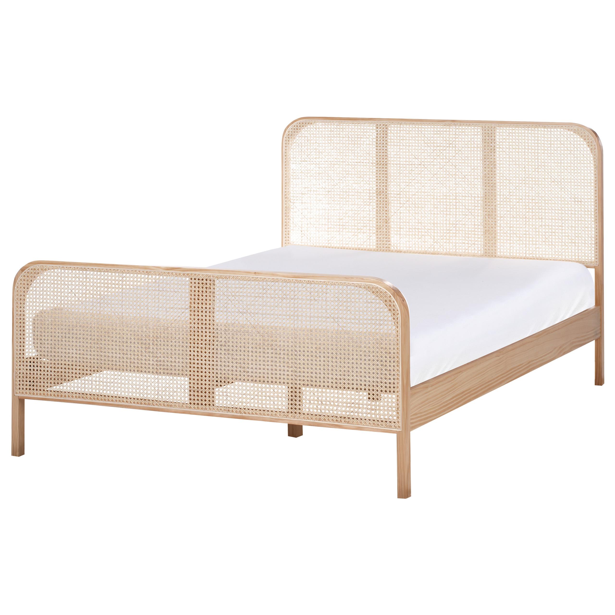 Wohnli Möbelsuche - BETT mit Lattenrost 140/200 cm Kiefernholz Hellbraun Gonfaron