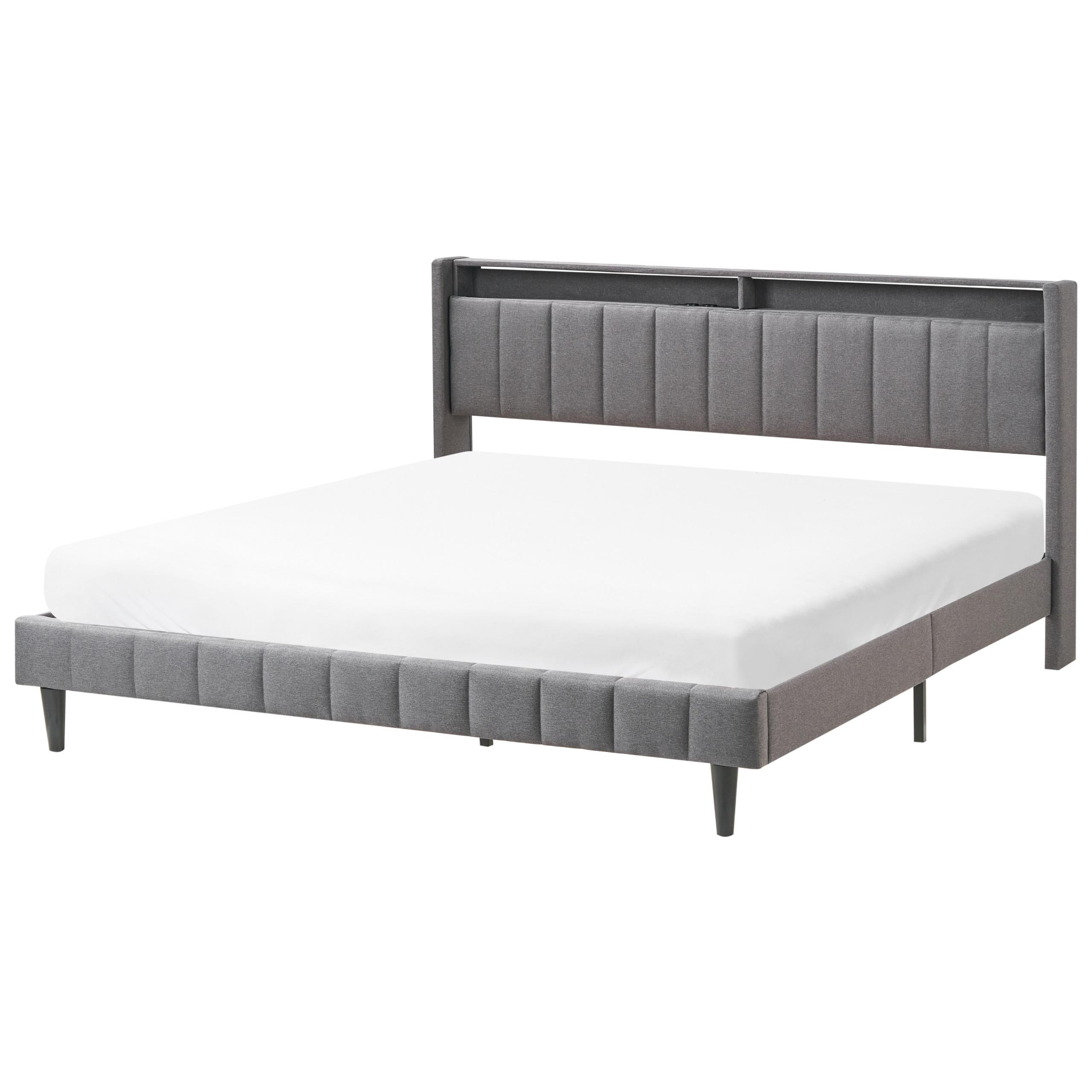 wohnli-moebel-suche-800001908095 Wohnli Möbelsuche - BETT mit LED 180/200 cm Stoff Dunkelgrau Beaulieu
