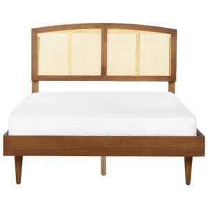 wohnli-moebel-suche-800001908222-1 BETT mit Lattenrost 140/200 cm Gummibaumholz Braun Varzy Holz Beliani Möbel > Betten Braun