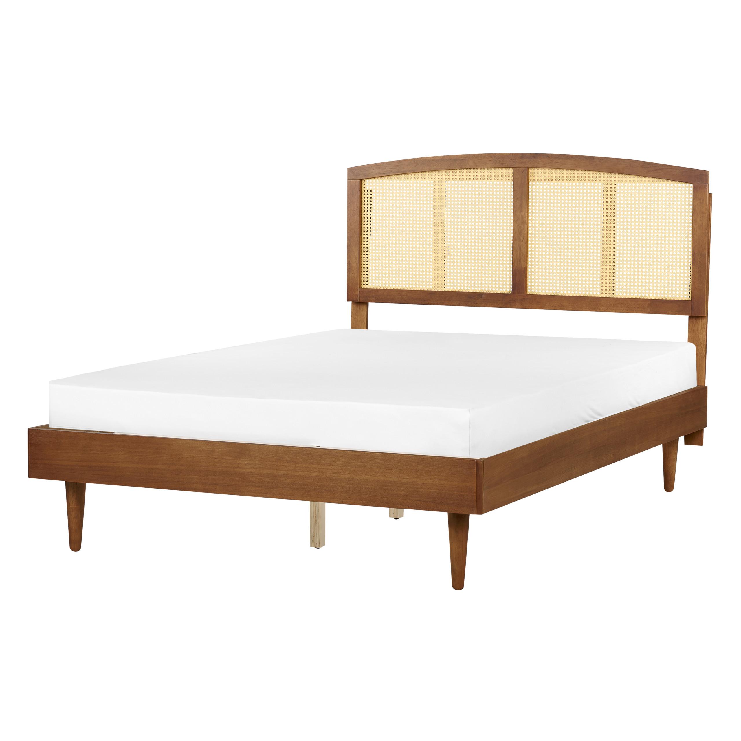 Wohnli Möbelsuche - BETT mit Lattenrost 140/200 cm Gummibaumholz Braun Varzy