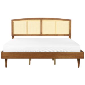 BETT mit Lattenrost 180/200 cm Gummibaumholz Braun Varzy Holz Beliani Möbel > Betten Braun