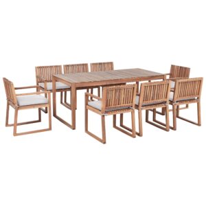 wohnli-moebel-suche-800001908257 Wohnli Möbelsuche - GARTENMÖBEL-SET 8-Sitzer Hellgrau zertifiziertes Akazienholz Sassari Premium