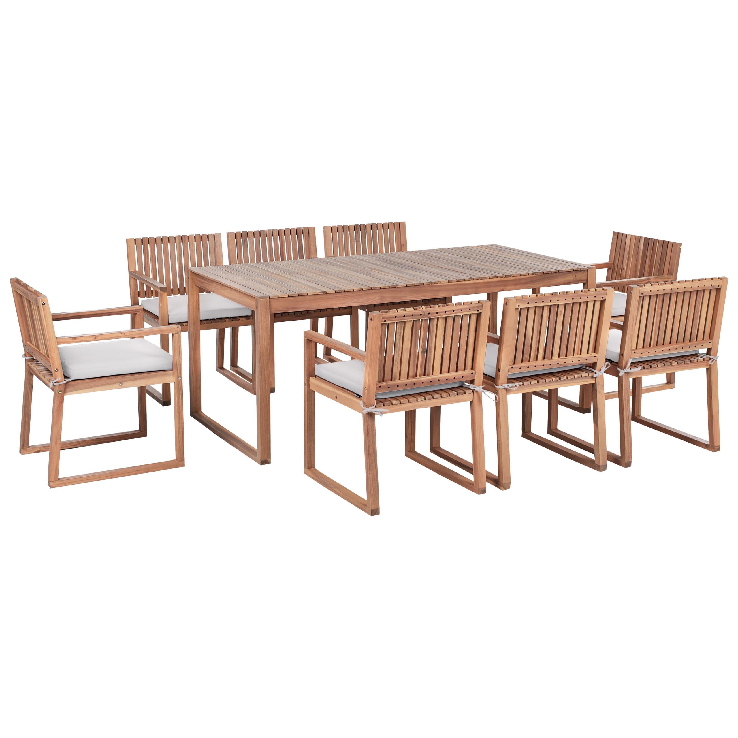 wohnli-moebel-suche-800001908257 Wohnli Möbelsuche - GARTENMÖBEL-SET 8-Sitzer Hellgrau zertifiziertes Akazienholz Sassari Premium