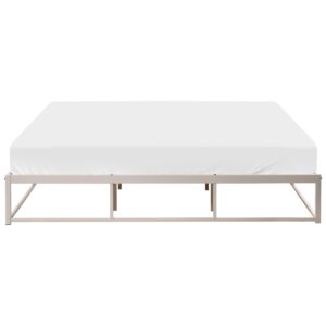 BETT ohne Kopfteil 180/200 cm Eisen Hellbeige Viry Metall Beliani Möbel > Betten Beige
