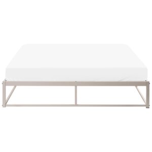 BETT ohne Kopfteil 160/200 cm Eisen Hellbeige Viry Metall Beliani Möbel > Betten Beige