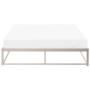BETT ohne Kopfteil 140/200 cm Eisen Hellbeige Viry Metall Beliani Möbel > Betten Beige
