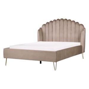 wohnli-moebel-suche-800001908298 Wohnli Möbelsuche - BETT mit Lattenrost 140/200 cm Samtstoff Taupe Ambillou