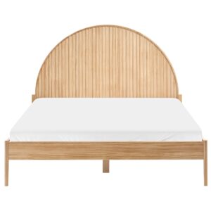 wohnli-moebel-suche-800001908321-1 BETT mit Lattenrost 160/200 cm Kiefernholz Hellbraun Mascortel Holz Beliani Möbel > Betten Braun