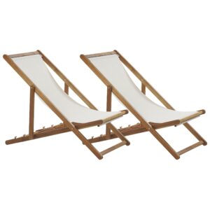 wohnli-moebel-suche-800001908345 Wohnli Möbelsuche - LIEGESTUHL Set mit 2 klappbaren Hellbraun Anzio