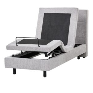 wohnli-moebel-suche-800001908356 Wohnli Möbelsuche - BETT verstellbar 80/200 cm Stoff Hellgrau Viceroy