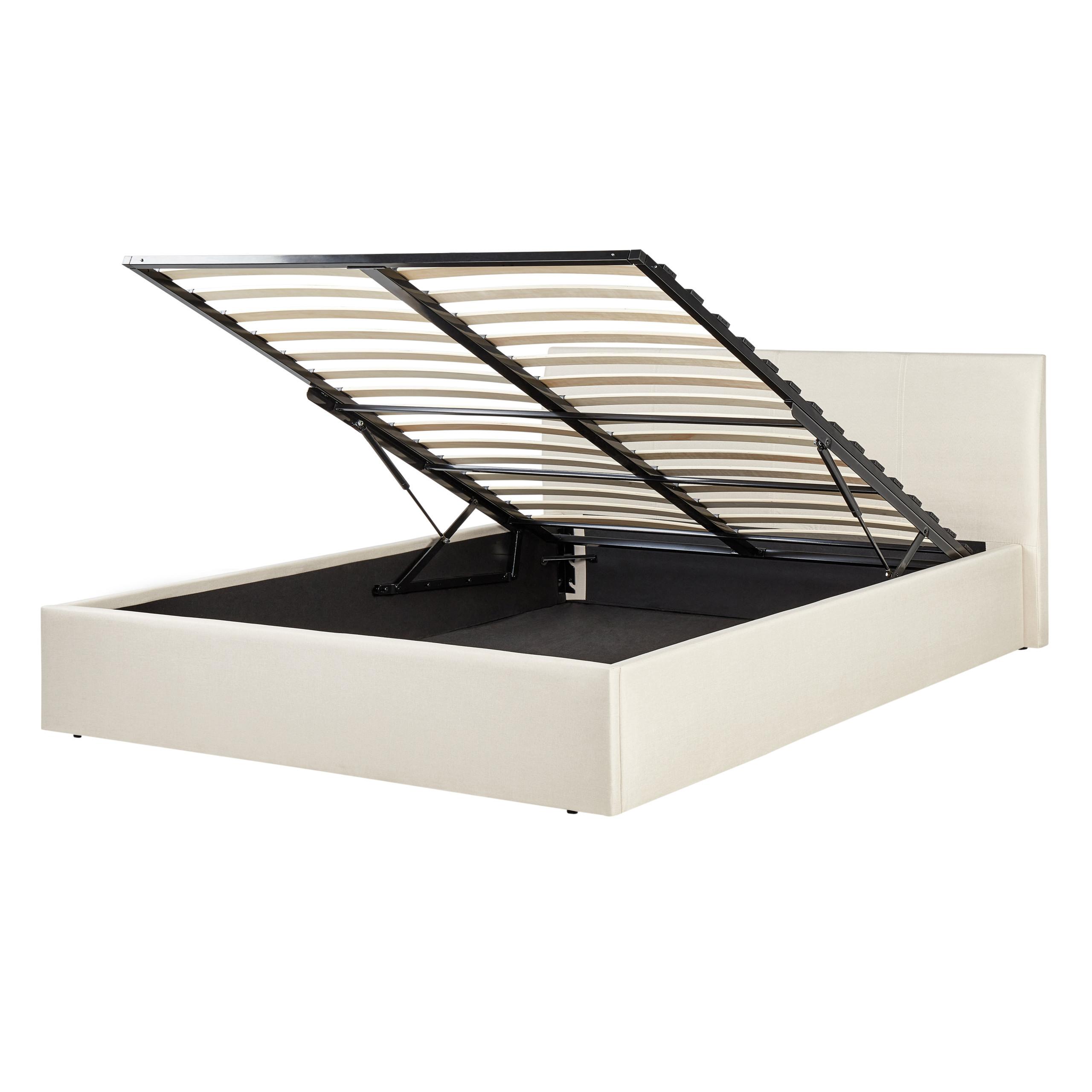 wohnli-moebel-suche-800001908392 Wohnli Möbelsuche - BETT mit Stauraum 140/200 cm Stoff Hellbeige Orbey