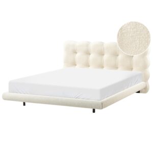 wohnli-moebel-suche-800001908699 Wohnli Möbelsuche - BETT mit Lattenrost 160/200 cm Bouclé Cremeweiß Soulisse