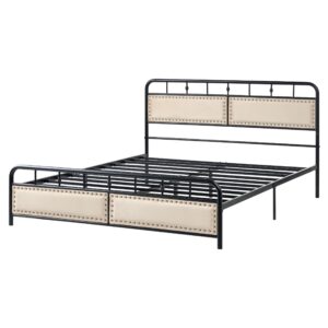 wohnli-moebel-suche-800001908751-1 BETT mit Lattenrost 160/200 cm Eisen Schwarz Breuillet Metall Beliani Möbel > Betten Schwarz