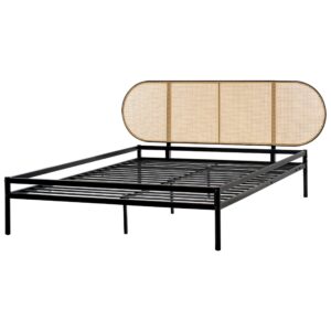BETT mit Lattenrost 160/200 cm Eisen Hellbraun Boulin Metall Beliani Möbel > Betten Braun