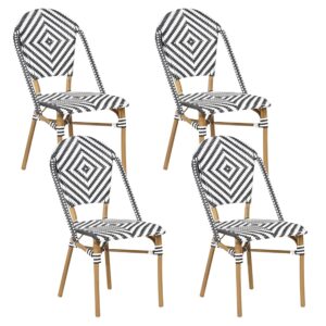 wohnli-moebel-suche-800001908988-1 GARTENMÖBEL-SET 4-Sitzer Schwarz/Weiß Polyrattan Rifreddo Kunststoff Beliani Garten & Outdoor > Gartenmöbel > Gartenmöbel-Sets Braun