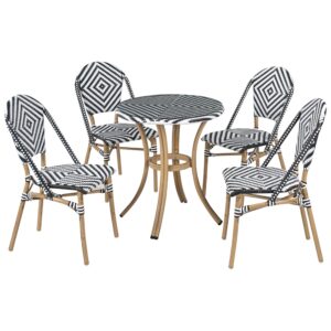 wohnli-moebel-suche-800001908988 Wohnli Möbelsuche - GARTENMÖBEL-SET 4-Sitzer Schwarz/Weiß Polyrattan Rifreddo