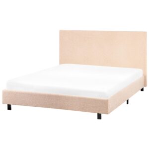 wohnli-moebel-suche-800001909106-1 BETT mit Lattenrost 120/200 cm Bouclé Cremeweiß Albi Textil Beliani Möbel > Betten Weiß