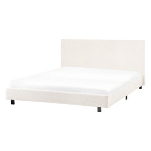 wohnli-moebel-suche-800001909109-1 BETT mit Lattenrost 140/200 cm Bouclé Cremeweiß Albi Textil Beliani Möbel > Betten Weiß