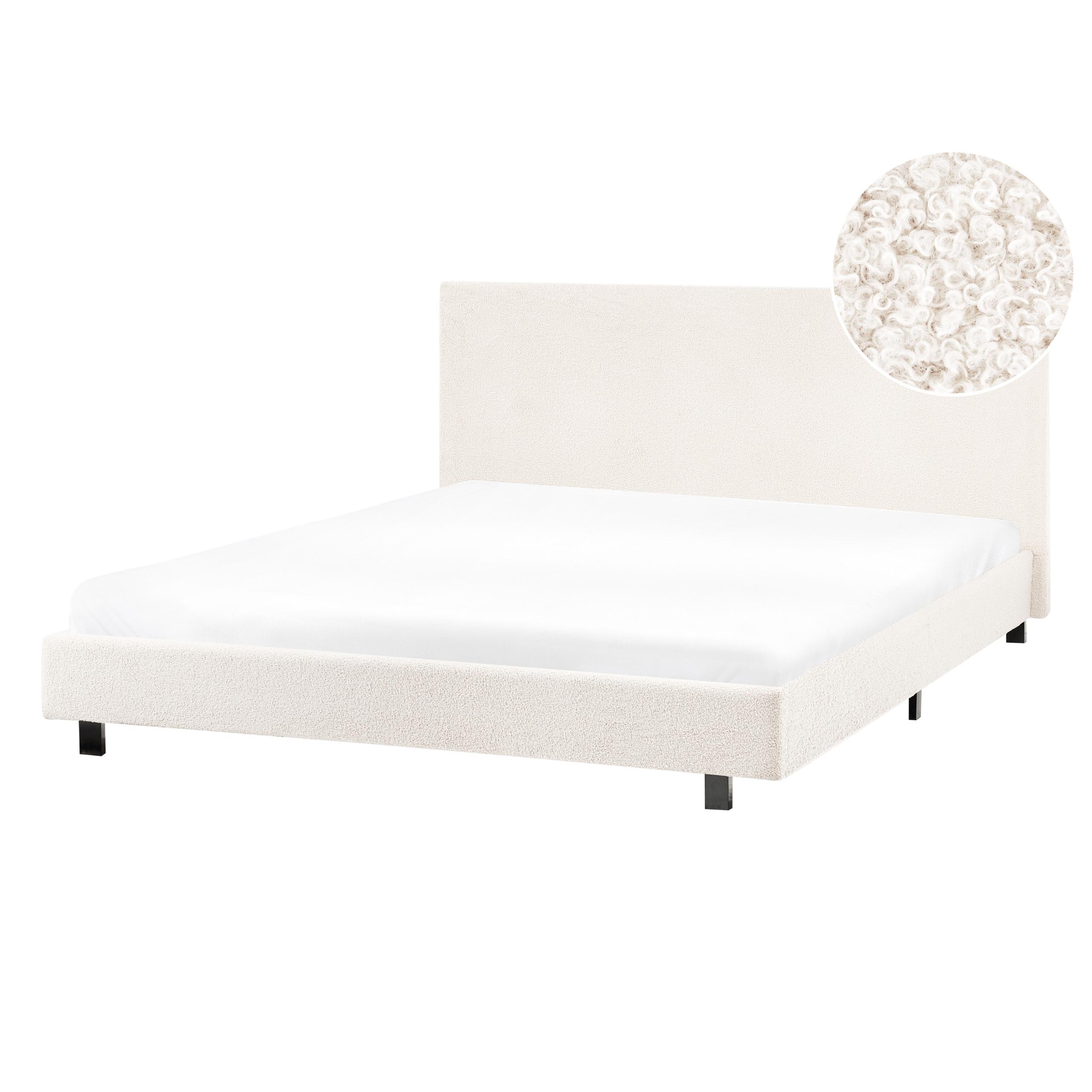 wohnli-moebel-suche-800001909109 Wohnli Möbelsuche - BETT mit Lattenrost 140/200 cm Bouclé Cremeweiß Albi