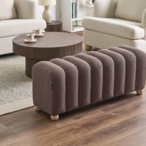 wohnli-moebel-suche-800001909114-1 POLSTERBANK Bouclé Braun Idyllwild Textil Beliani Möbel > Bänke > Sitzbänke Braun