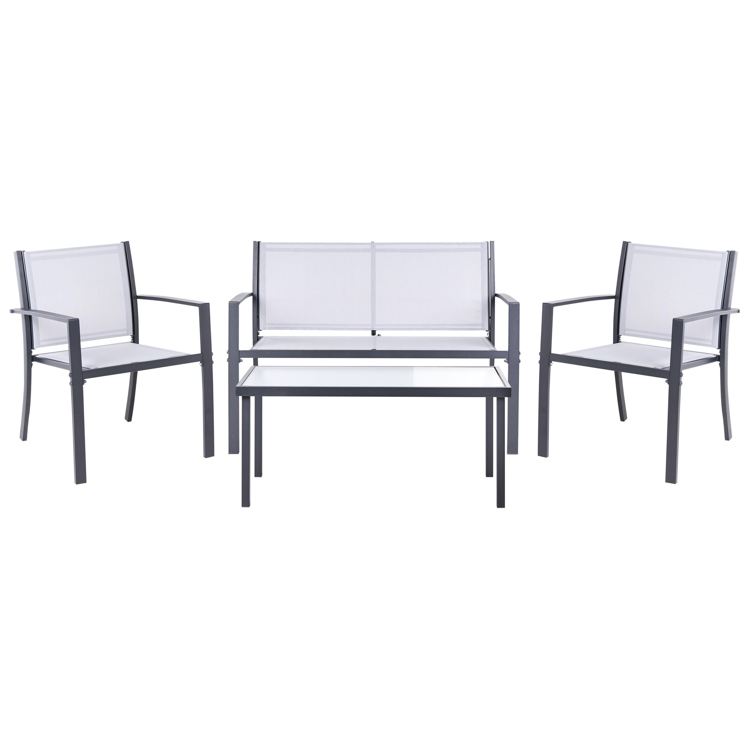 wohnli-moebel-suche-800001909191 Wohnli Möbelsuche - LOUNGE-SET mit Tisch 4-Sitzer TAVOLETO Grau Metall