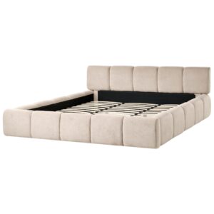 BETT mit Lattenrost 180/200 cm Stoff Taupe Orville Textil Beliani Möbel > Betten Taupe