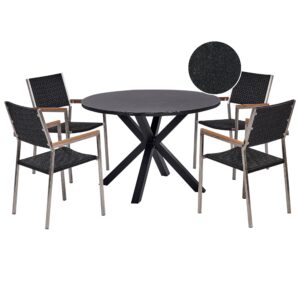 wohnli-moebel-suche-800001909235 Wohnli Möbelsuche - GARTENMÖBEL-SET 4-Sitzer Schwarz Polyrattan Maletto/grosseto