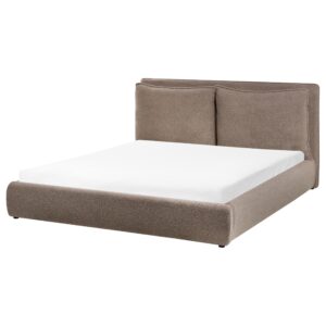 wohnli-moebel-suche-800001909240-1 BETT mit Lattenrost 160/200 cm Bouclé Braun Bajonna Textil Beliani Möbel > Betten Braun
