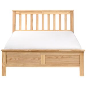 BETT mit Lattenrost 120/200 cm Kiefernholz Hellbraun Mayenne Holz Beliani Möbel > Betten Braun